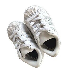 Adidas Superstar White Iridescent Holographic Shell Toe Kids Shoes 4K CG6707
